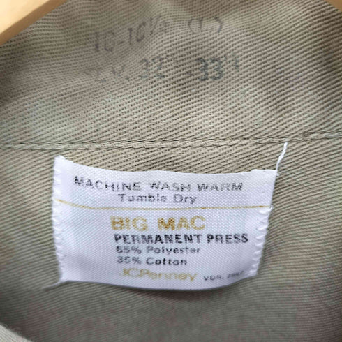 ビッグマック BIG MAC 70S 尿素ボタン ワークシャツ メンズ import:L