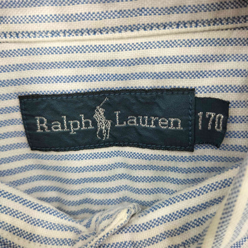 ラルフローレン RALPH LAUREN ポニー刺繍 ストライプ ボタンダウン半袖シャツ レディース 170
