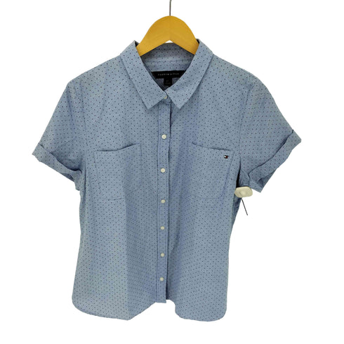トミーヒルフィガー TOMMY HILFIGER ドット柄 2ポケット シャツ レディース import:L