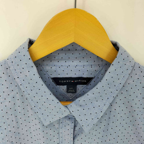 トミーヒルフィガー TOMMY HILFIGER ドット柄 2ポケット シャツ レディース import:L
