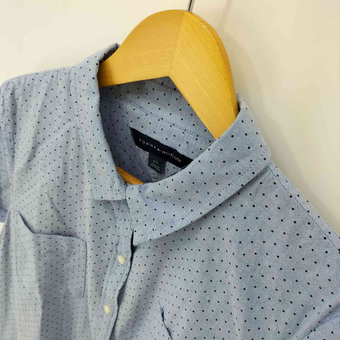 トミーヒルフィガー TOMMY HILFIGER ドット柄 2ポケット シャツ レディース import:L