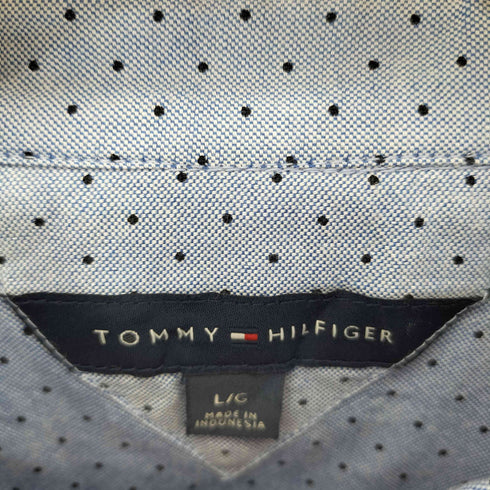 トミーヒルフィガー TOMMY HILFIGER ドット柄 2ポケット シャツ レディース import:L