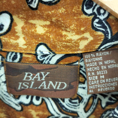 BAY ISLAND ネパール製 レーヨン アロハシャツ メンズ import:M