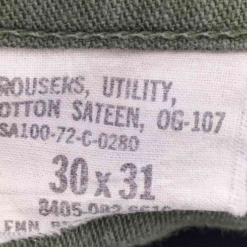 ユーエスアーミー U.S. ARMY 72年製造 UTILITY FATIGUE TROUSERS ベイカーパンツ メンズ 30×31