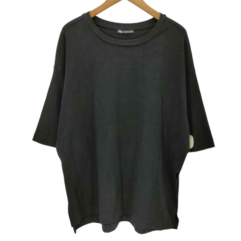 ザラ ZARA Oversized Side Slit Tee オーバーサイズ サイドスリット クルーネック S/S Tシャツ レディース M-L