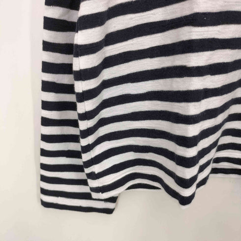 ザラ ZARA ワッフル L/S ボーダー クルーネック Tシャツ レディース import:S