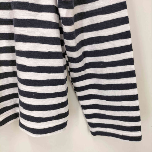 ザラ ZARA ワッフル L/S ボーダー クルーネック Tシャツ レディース import:S