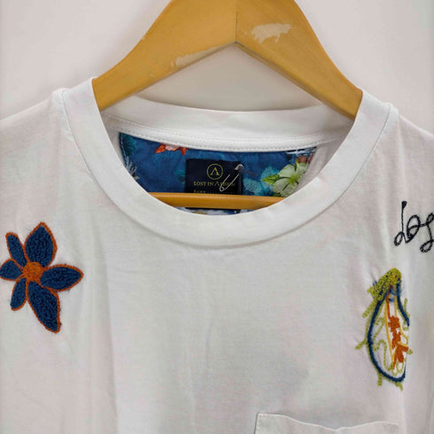 ロストインアルビオン LOST IN ALBION イタリア製 刺繍デザインクルーネックTシャツ メンズ import:M