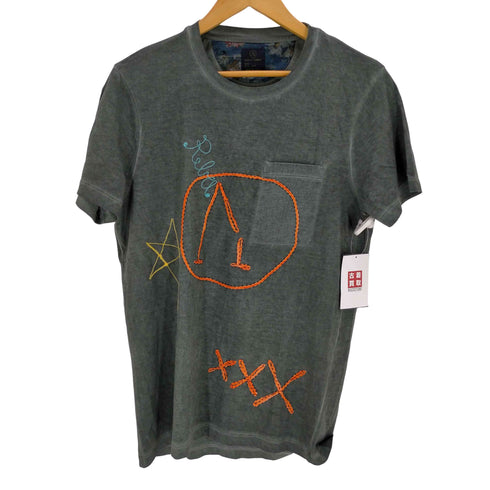 ロストインアルビオン LOST IN ALBION イタリア製 刺繍デザインクルーネックTシャツ メンズ import:S