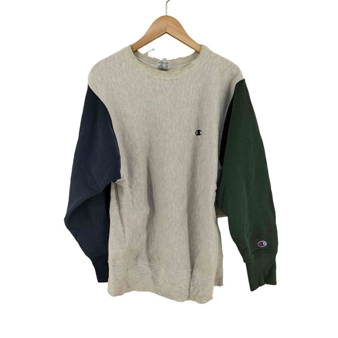 チャンピオン Champion USA製 刺繍タグ REVERSE WEAVE クレイジーパターン クルーネックスウェット メンズ import:L