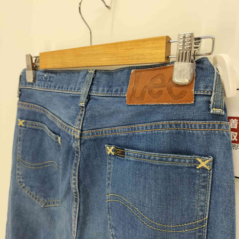 リー Lee ロゴボタン レザーパッチ 5ポケット ワイド デニム パンツ レディース JPN:M