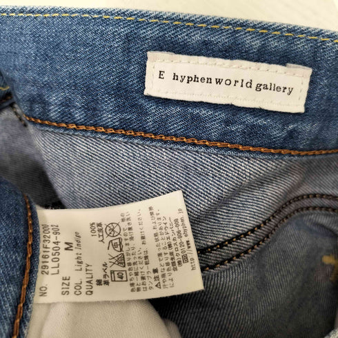 リー Lee ロゴボタン レザーパッチ 5ポケット ワイド デニム パンツ レディース JPN:M