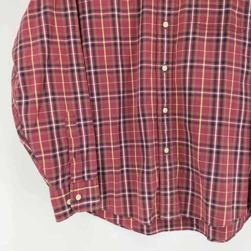 ランズエンド LANDS END タータンチェック L/S ボタンダウンシャツ メンズ JPN:M
