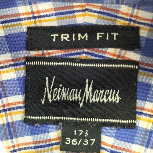 ニーマンマーカス Neiman Marcus TRIM FIT 60s 2-PLY チェックレギュラーカラーシャツ メンズ 17 36/37