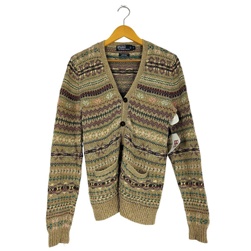 ポロバイラルフローレン Polo by RALPH LAUREN HAND KNIT リネンシルク フェアアイル ニットカーディガン メンズ import:S