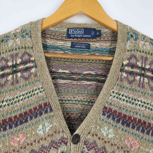 ポロバイラルフローレン Polo by RALPH LAUREN HAND KNIT リネンシルク フェアアイル ニットカーディガン メンズ import:S