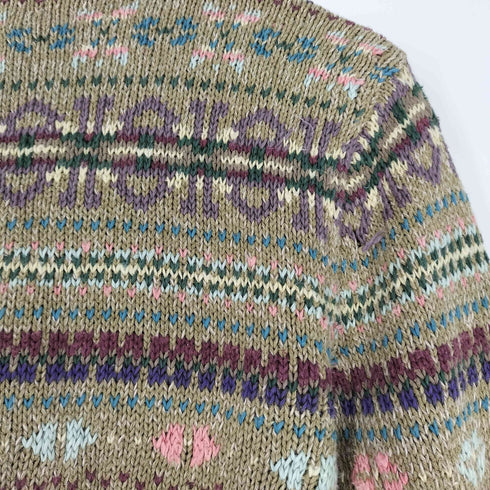 ポロバイラルフローレン Polo by RALPH LAUREN HAND KNIT リネンシルク フェアアイル ニットカーディガン メンズ import:S