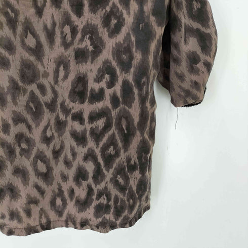 アスペジ ASPESI BASIC レオパード クロップド S/S シャツ レディース import:L