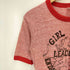 70S USA製 Hanes ボディ GIRL SCOUT LEADERS ENDANGERED SPECIES 染み込み プリント S/S トリム リンガー Tシャツ ユニセックス レディース import:S