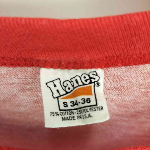 70S USA製 Hanes ボディ GIRL SCOUT LEADERS ENDANGERED SPECIES 染み込み プリント S/S トリム リンガー Tシャツ ユニセックス レディース import:S