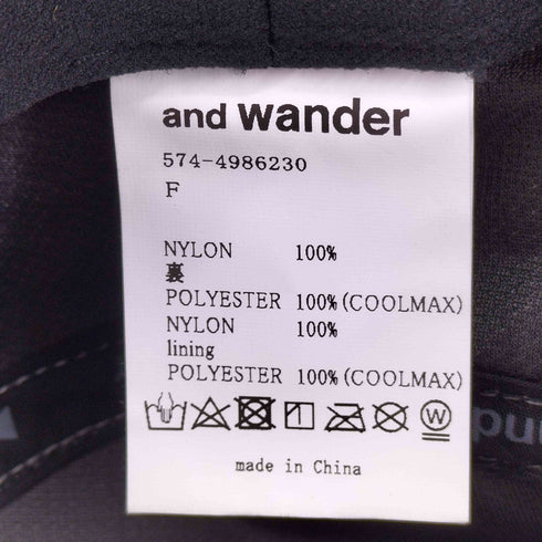 アンドワンダー and wander JQ tape hat メンズ