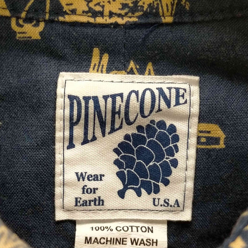 パインコーン PINECONE USA製 総柄半袖シャツ メンズ import:M