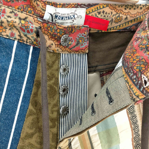モニタリー MONITALY USA製 パッチワークハーフパンツ メンズ JPN:S