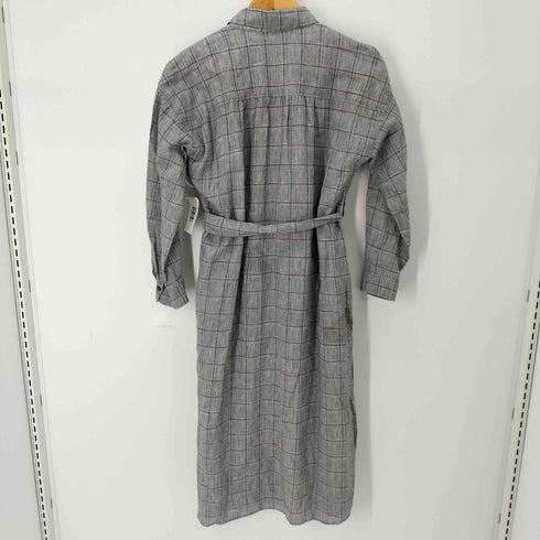 アルアバイル allureville グレンチェック ベルテッドシャツワンピース コットンリネン レディース 1