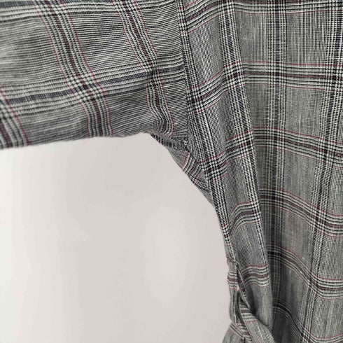 アルアバイル allureville グレンチェック ベルテッドシャツワンピース コットンリネン レディース 1