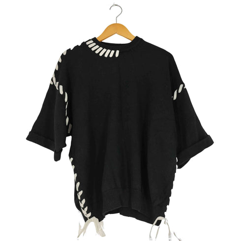 クレイル CLEL Hand Stitched Short Sleeve Side Lace Knit ハンドステッチ ショートスリーブ サイドレース ニット メンズ JPN:S
