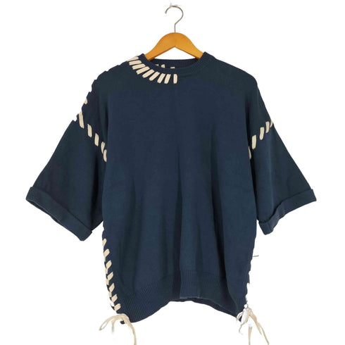 クレイル CLEL Hand Stitched Short Sleeve Side Lace Knit ハンドステッチ ショートスリーブ サイドレース ニット メンズ JPN:S