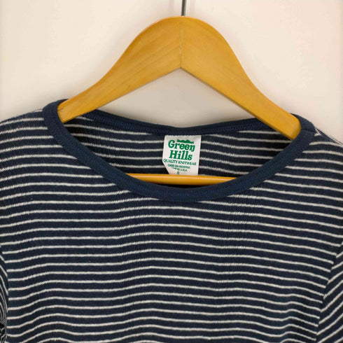 GREEN HILLS USA製 リブボーダー長袖シャツ レディース import:S