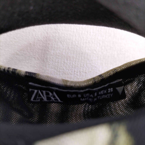 ザラ ZARA 花柄 シアーギャザーワンピース チュニック レディース import:S
