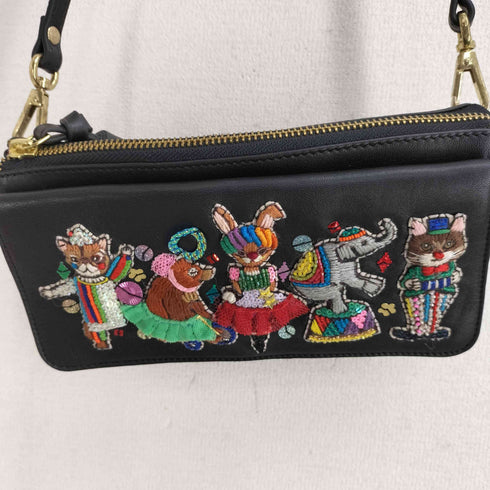 tamaoworld タマオワールド animal circus サーカス スパンコール 刺繍 お財布ポシェット レディース