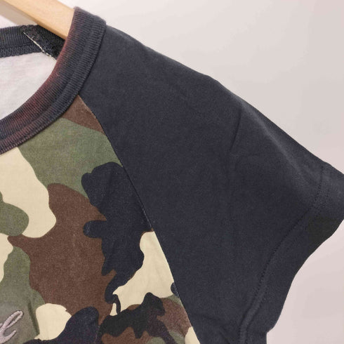 エックスガール X-girl SPRAY PRINT AND EMBROIDERY S/S RAGLAN BABY TEE レディース M