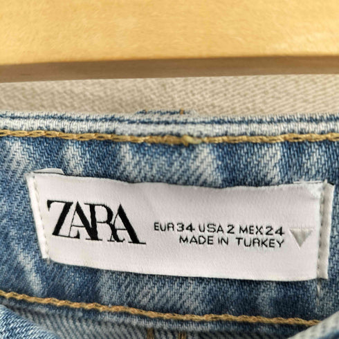 ザラ ZARA ワイドレッグ ロールアップ デニムパンツ レディース EUR:34
