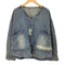 BDNZX Denim Patch Work Jacket デニム パッチワーク ノーカラー ジャケット レディース