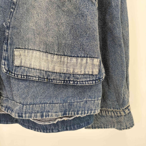 BDNZX Denim Patch Work Jacket デニム パッチワーク ノーカラー ジャケット レディース