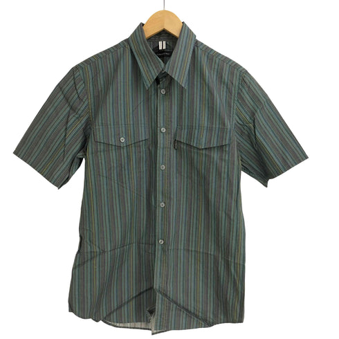 カルバンクラインジーンズ Calvin Klein Jeans マルチストライプ柄 ダブルポケット 半袖 コットンシャツ メンズ JPN:M