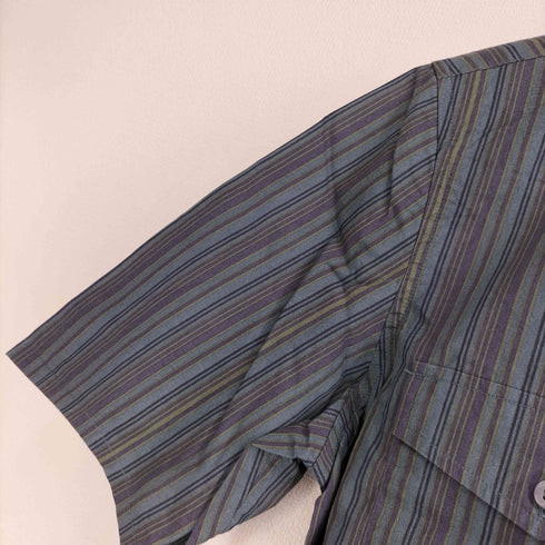 カルバンクラインジーンズ Calvin Klein Jeans マルチストライプ柄 ダブルポケット 半袖 コットンシャツ メンズ JPN:M