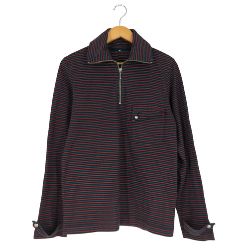 ウェールズボナー WALES BONNER Stripe Jersey Franco Half Zip Top ボーダー ハーフジップ ロングスリーブTシャツ メンズ import:M
