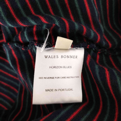 ウェールズボナー WALES BONNER Stripe Jersey Franco Half Zip Top ボーダー ハーフジップ ロングスリーブTシャツ メンズ import:M