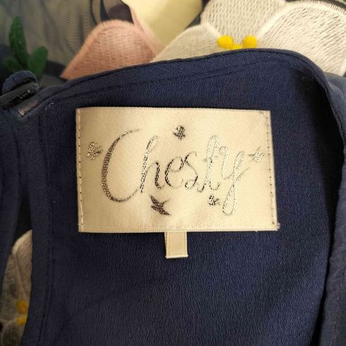 チェスティ Chesty ラウンドネック オーガンジー 花柄ブラウス レディース JPN:0
