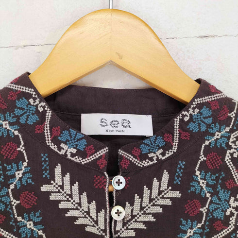 シーニューヨーク sea new york 刺繍ブザムブラウス レディース