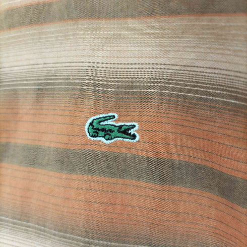 ラコステ LACOSTE ワンポイントロゴ刺繍 L/S ボーダースキッパーシャツ レディース 42