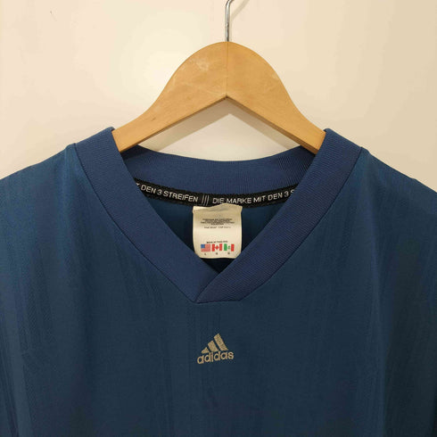 アディダス adidas 90-00S 万国旗タグ トレフォイルロゴ モノグラム Vネック S/S ゲームシャツ メンズ import:L