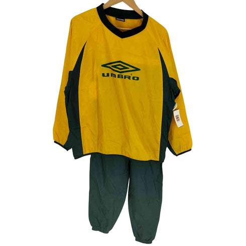 アンブロ UMBRO ロゴ プリント ナイロン L/S ゲーム シャツ 裾ジップ ナイロン パンツ セットアップ メンズ M~L