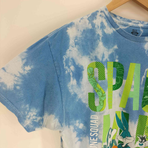 アニメ キャラクター プリント ブリーチ加工 S/S クルーネック Tシャツ メンズ import:L