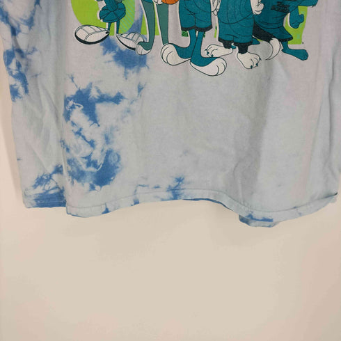アニメ キャラクター プリント ブリーチ加工 S/S クルーネック Tシャツ メンズ import:L