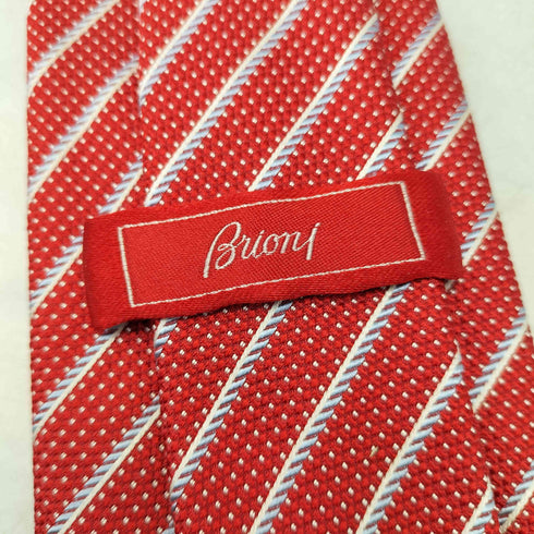 ブリオーニ BRIONI イタリア製 HAND MADE ストライプ 総柄 トラッド シルク ネクタイ メンズ